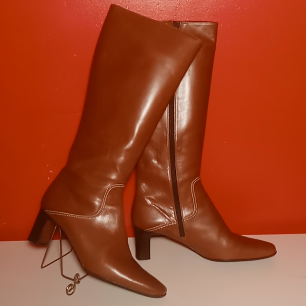 COLE HAAN COUNTRY - VTG LEATHER KNEE-HIGH BOOTS 8B